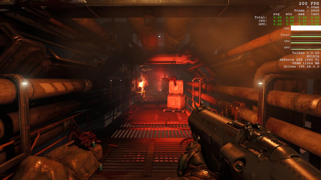 [01/10/2018] Doom (2016) funktioniert einwandfrei und lässt den Nutzer sogar die Wahl zwischen OpenGL 4.5 und der Vulkan-API. Die Performance war durch die Bank auf Windows-Niveau.
