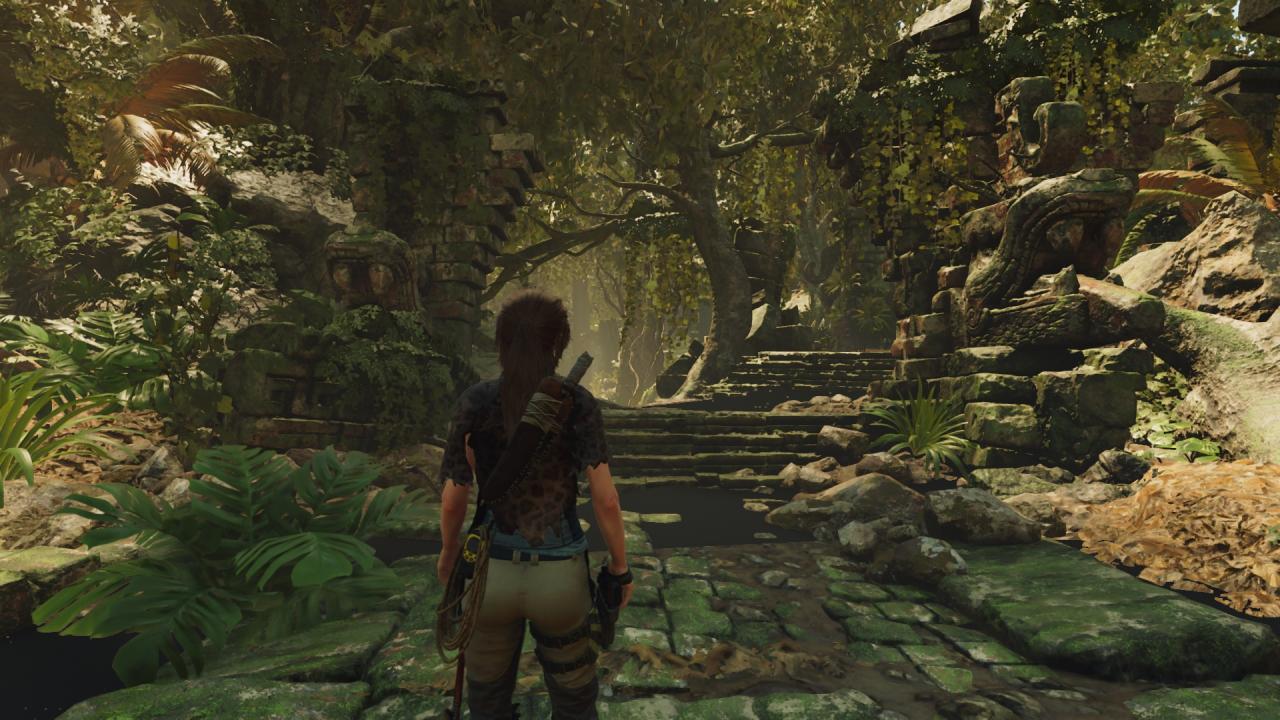 [01/10/2018] Bei einigen Linux-Spielen mit Proton - wie hier Shadow of the Tomb Raider (2018) -&nbsp; macht die Tesselation noch Probleme. Hier führt es dazu, dass einige Texturen nicht richtig angezeigt werden.