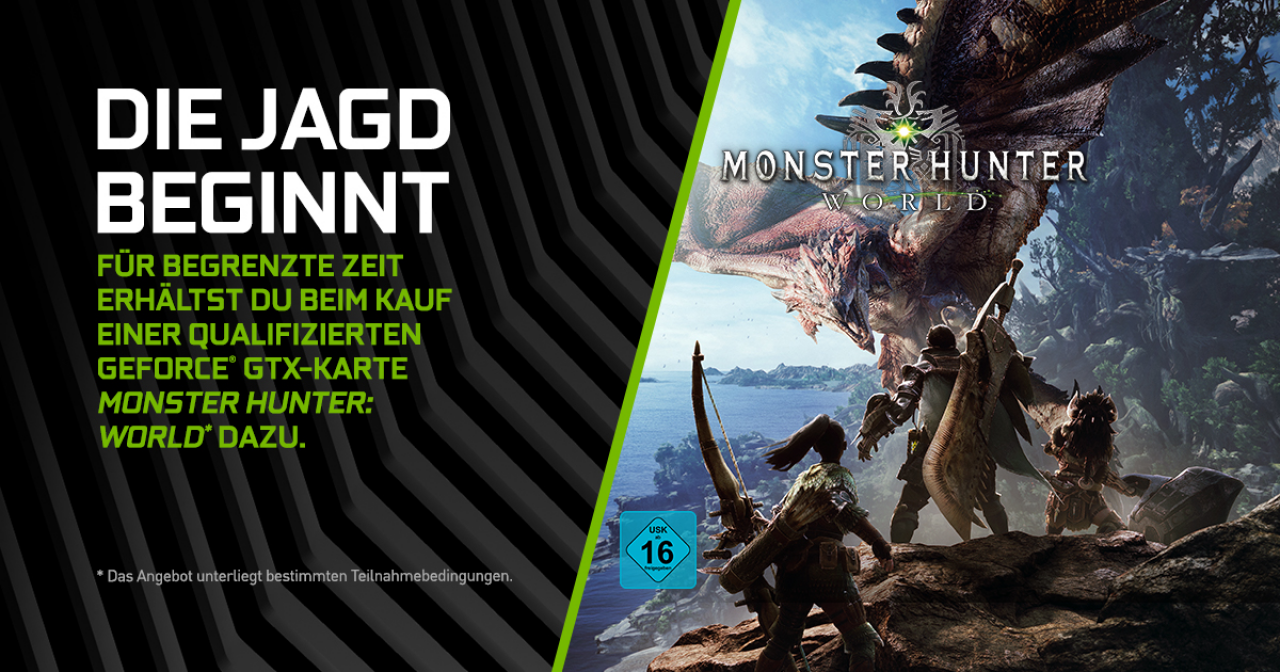 [23/10/2018] Geforce GTX 1060, 1070, 1070 Ti: Monster Hunter: World im Spiele-Bundle