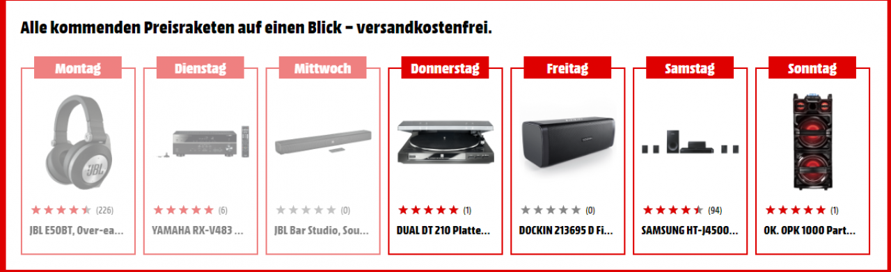 [18/10/2018] Roadmap Media Markt:&nbsp;Sound-Tiefpreiswoche