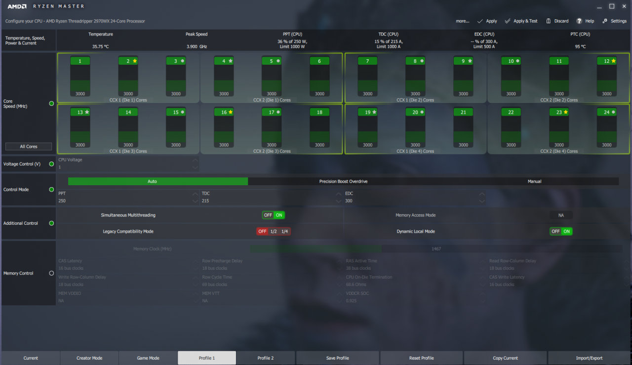 [30/10/2018] Ryzen Master Tool für den Ryzen TR 2920X and 2970WX.