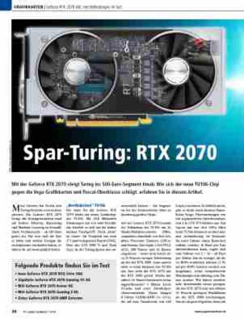 [02/11/2018] PCGH 12/2018 (#218): Geforce RTX 2070 + 5 Herstellerkarten im Test