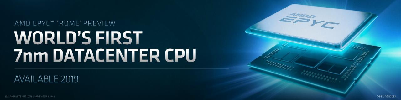 [07/11/2018] Diesen Sommer sollen die neuen Epyc-CPUs von AMD erscheinen, dessen Spitzenmodell sogar 64 Kerne und 128 Threads aufbieten soll. Es fehlen jedoch noch alle Details und auch ein Datum.