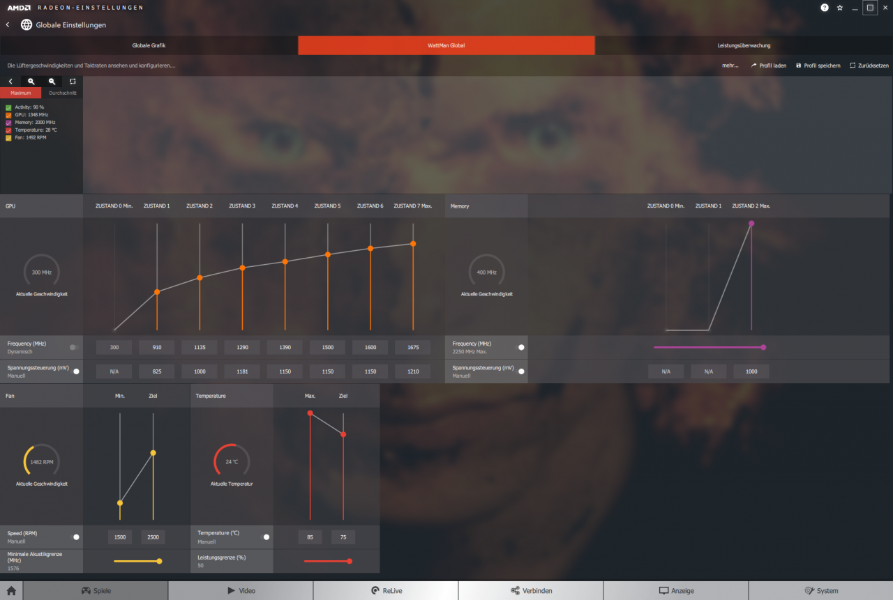 [15/11/2018] Radeon RX 590 @ 1.675/4.500 MHz: Wattman Settings