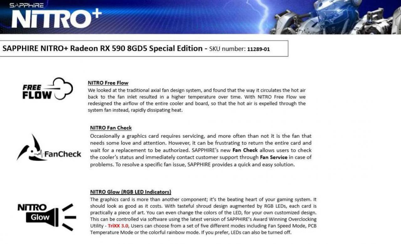 [10/11/2018] AMD Radeon RX 590: Vollständige Spezifikationen der Sapphire Nitro+ Special Edition bekannt (5)