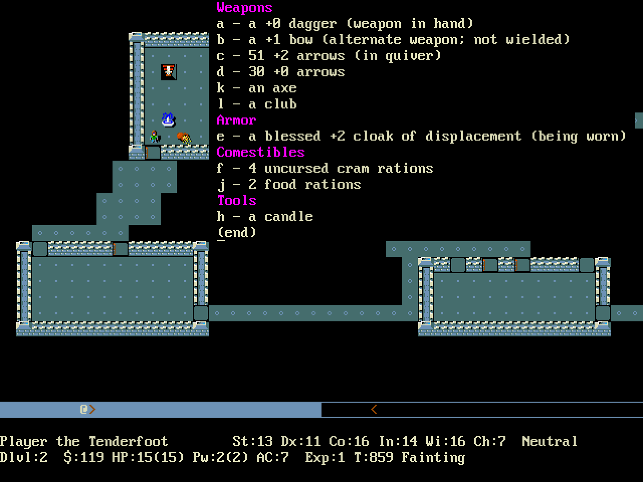 [10/12/2018] Nethack läuft auch in Version 5.0.0 weiterhin unter MS-DOS.
