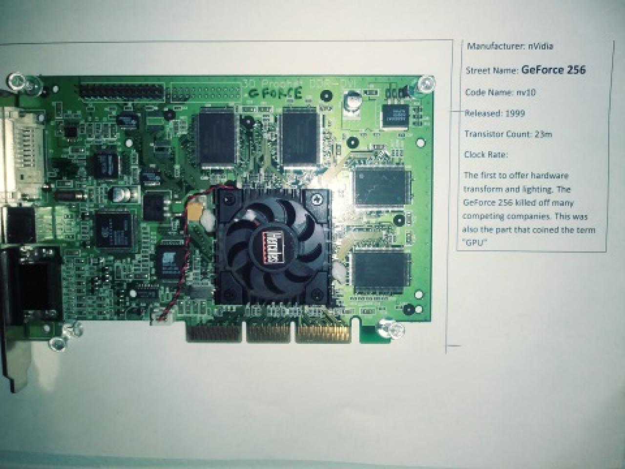 [09/01/2019] 402 GPUs an der Wand: Nvidia Geforce 256