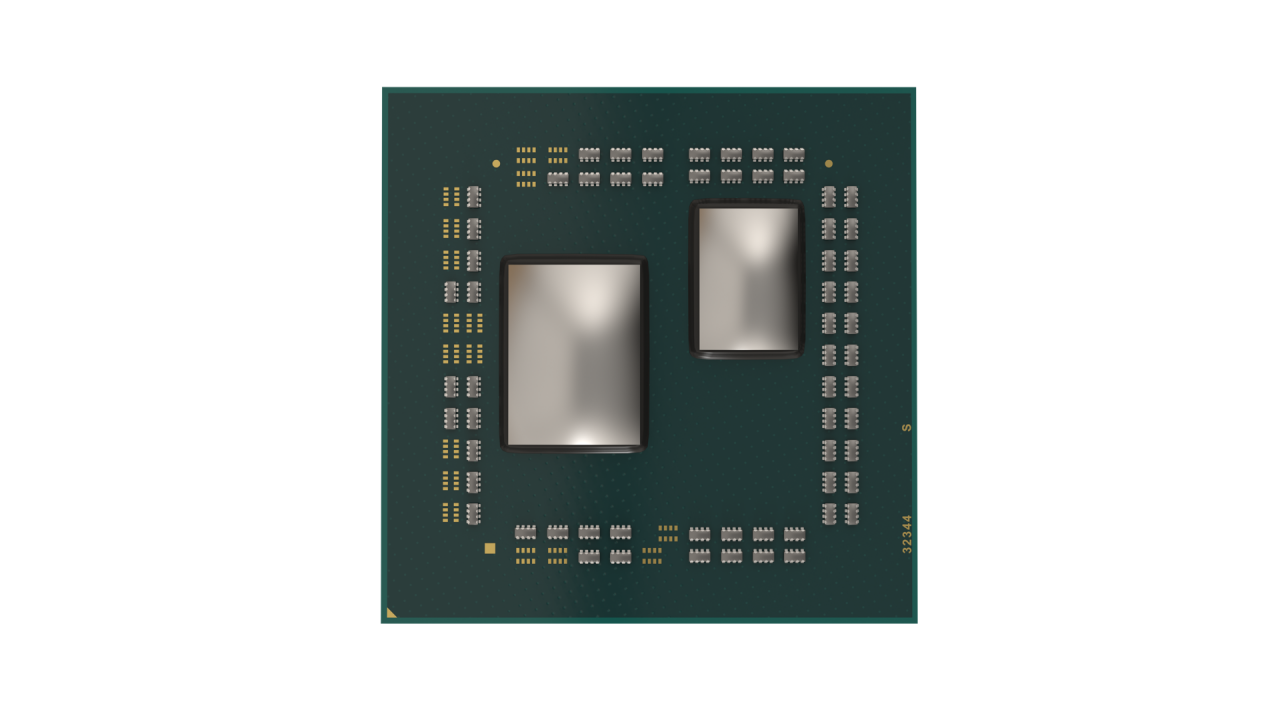 Gerendertes Bild eines AM4-Packages mit acht Zen-2-Kernen (1)