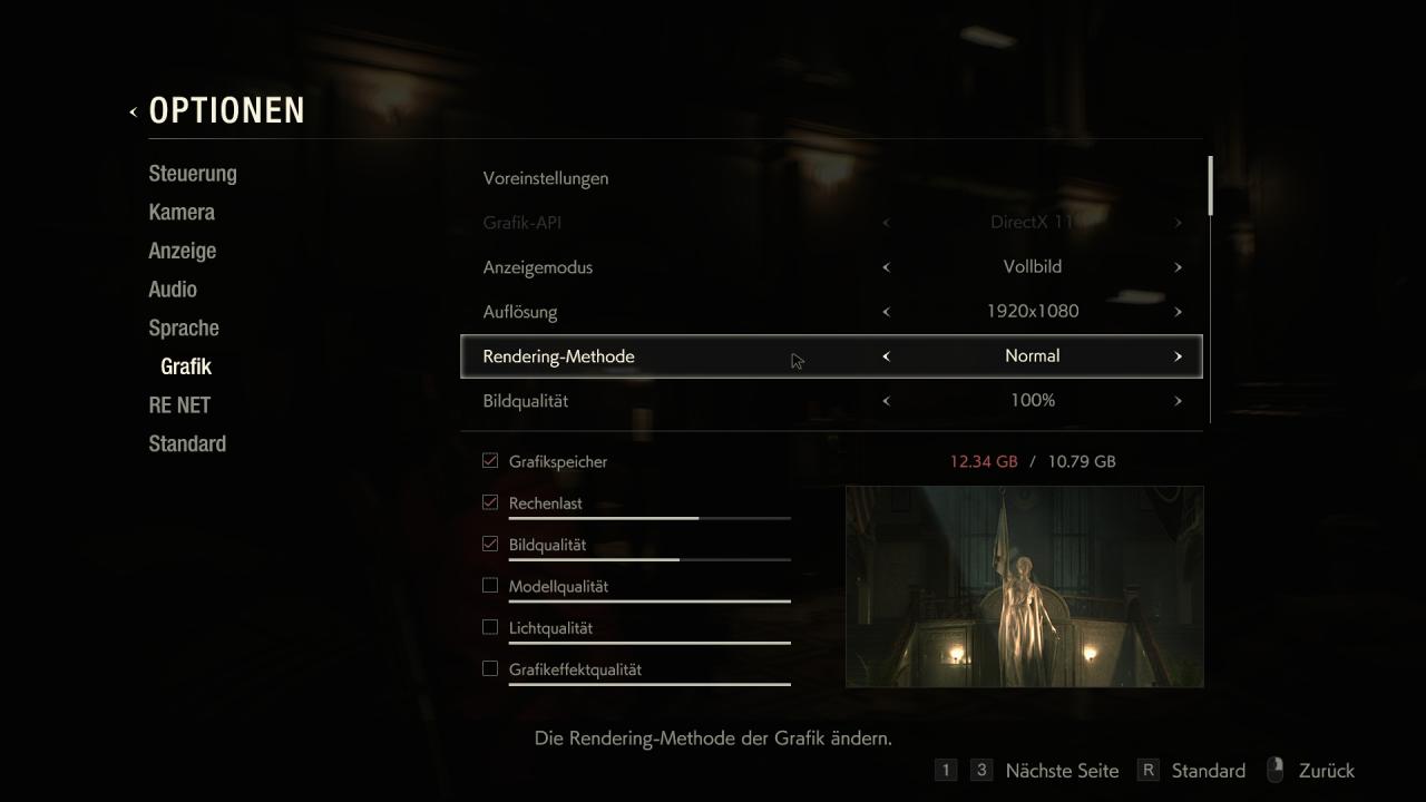Resident Evil 2 - Grafikmenü (1)