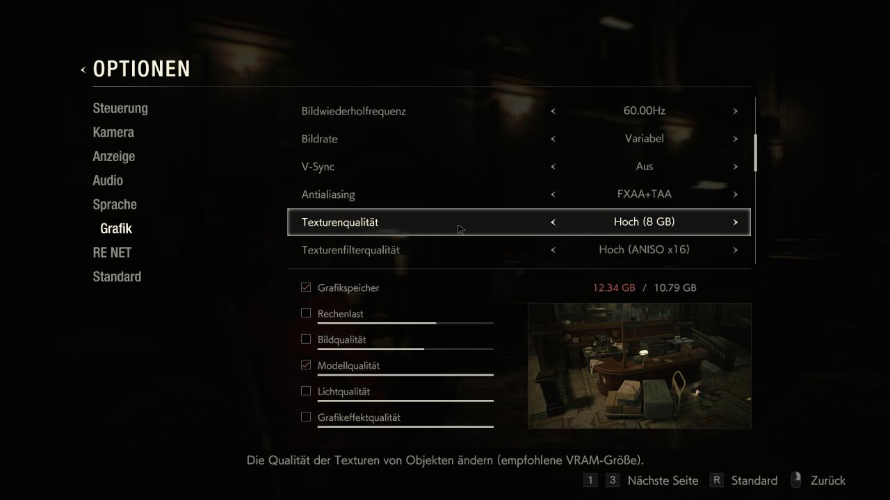 Resident Evil 2 - Grafikmenü (2)