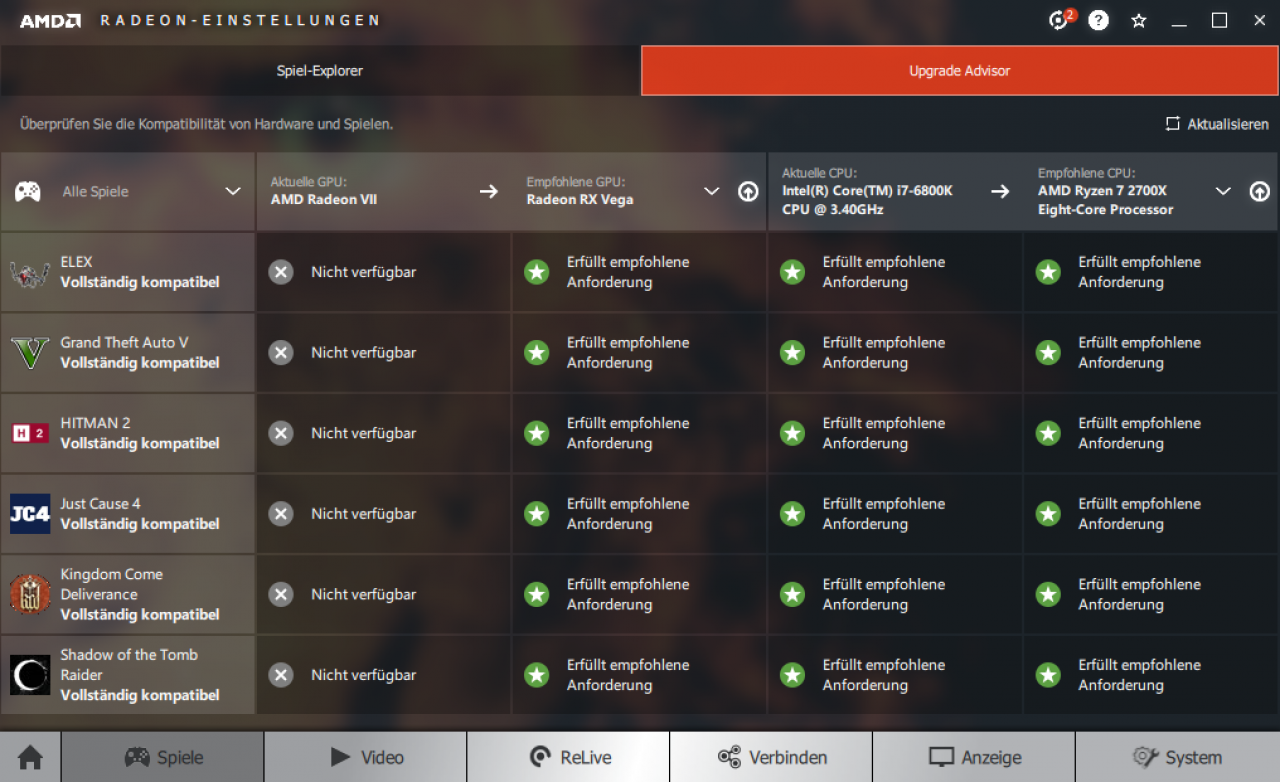 [01/02/2019] Radeon VII Radeon Software Upgrade Advisor