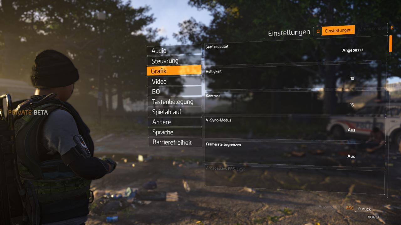 [12/02/2019] The Division 2 Beta - Grafikmenü (1)