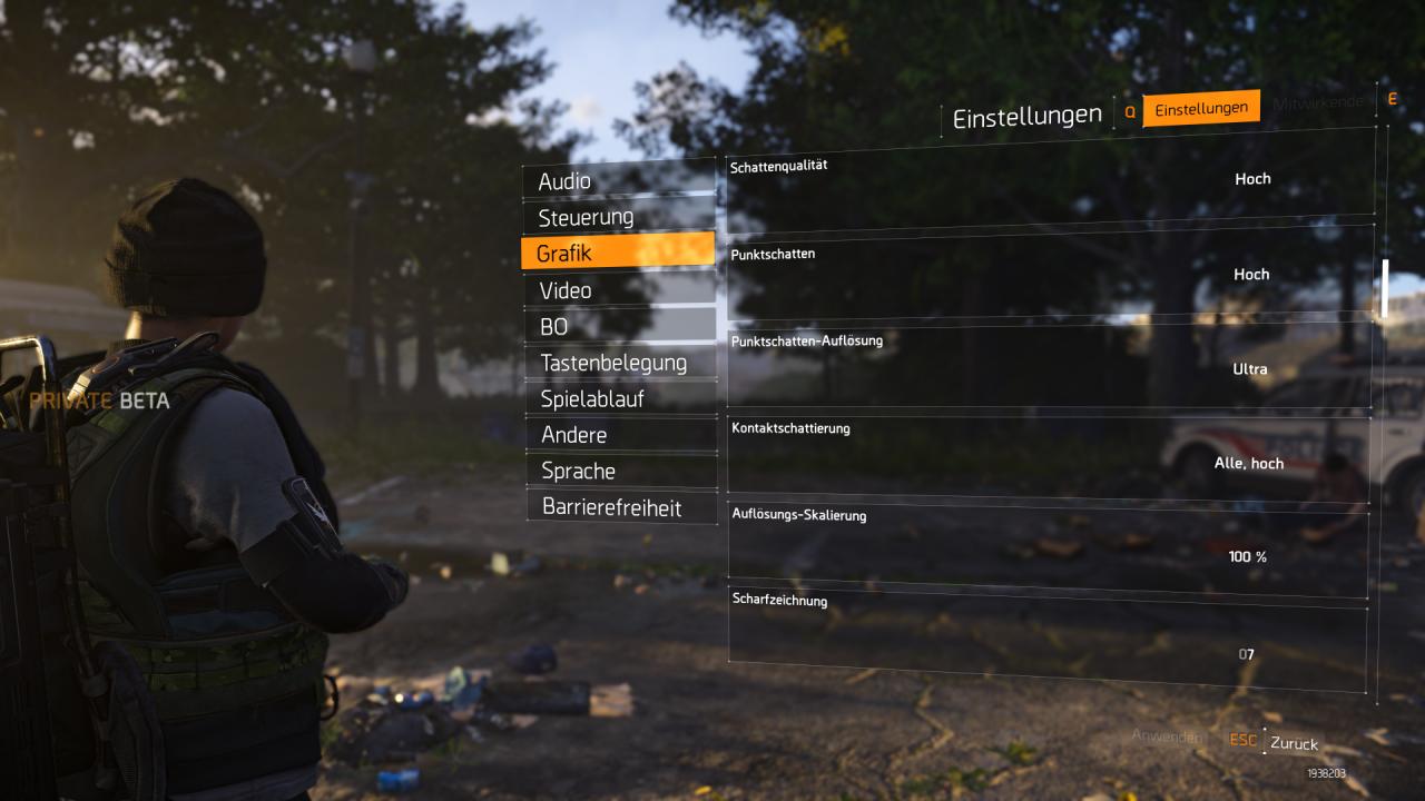 [12/02/2019] The Division 2 Beta - Grafikmenü (2)