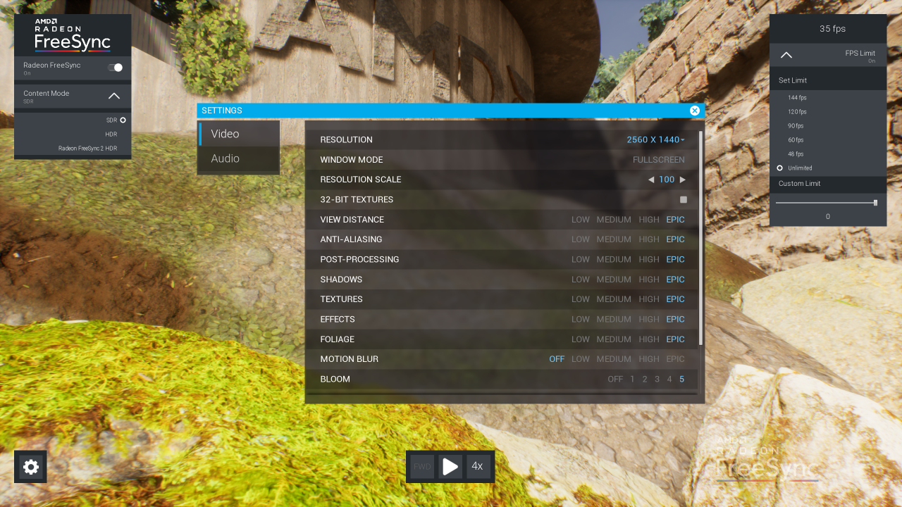 [28/02/2019] Grafikeinstellungen in der AMD Oasis Demo