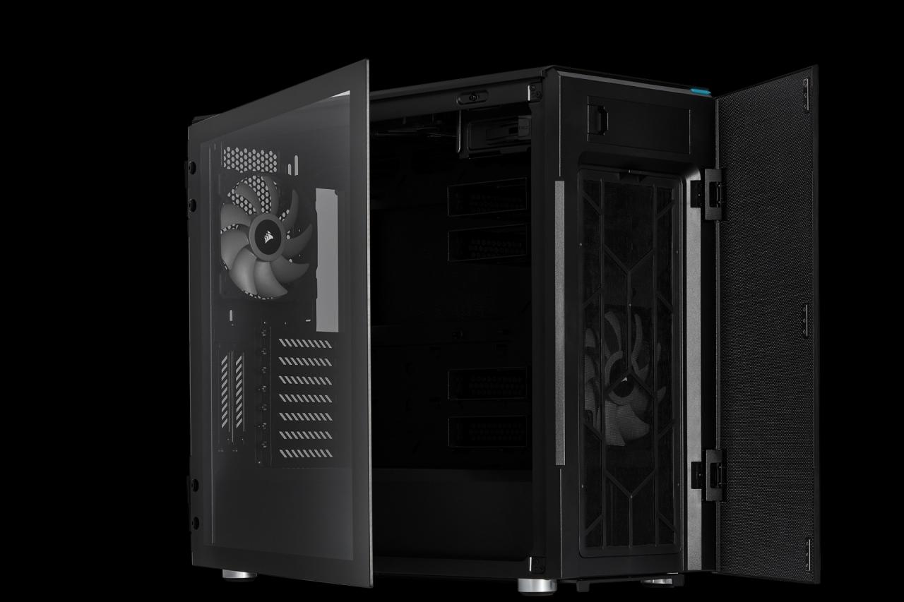 [12/03/2019] Corsair Carbide 678C: 5,25-Zoll-Schacht, Dämmung, Fronttür, Hartglas und USB 3.1 kombiniert (19)
