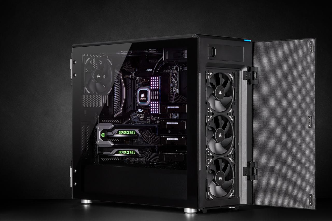 [12/03/2019] Corsair Carbide 678C: 5,25-Zoll-Schacht, Dämmung, Fronttür, Hartglas und USB 3.1 kombiniert (62)