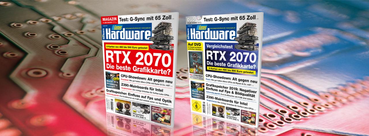 [27/03/2019] PCGH 05/2019 (#223): RTX 2070 - 9 Karten getestet, Ultrawide-Displays im Test, Z390-Mainboards für Intel, 14 Seiten über Grafikspeicher und den Einfluss auf Fps und Optik, u.v.m. Auf DVD: Vollversion The Inner World: Der letzte Wintermönch (1)