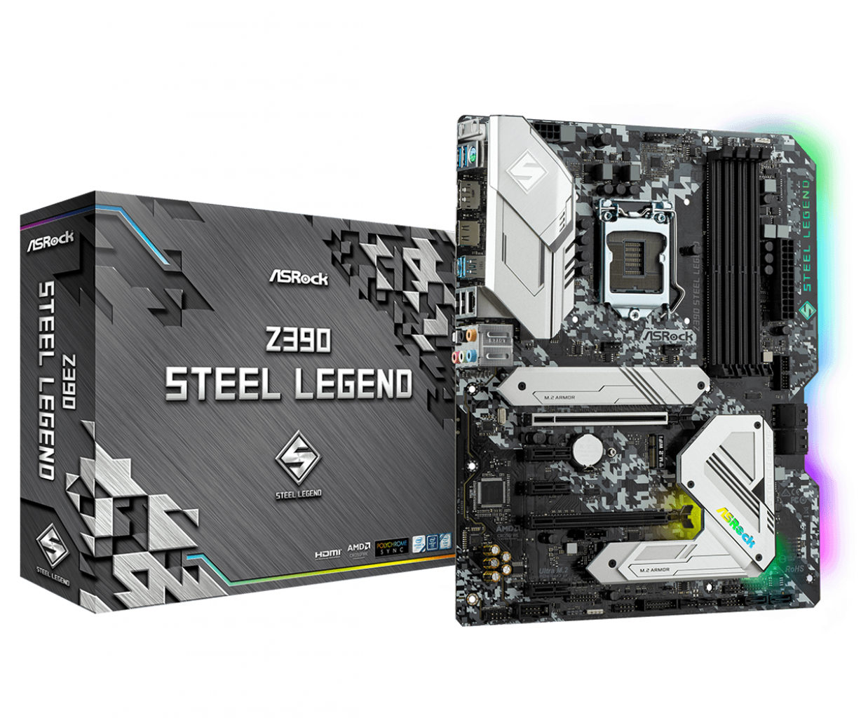 [12/04/2019] Asrock Z390 Steel Legend: Große Kühlkörper und Camouflage-Design für Intels Oberklasse (1)
