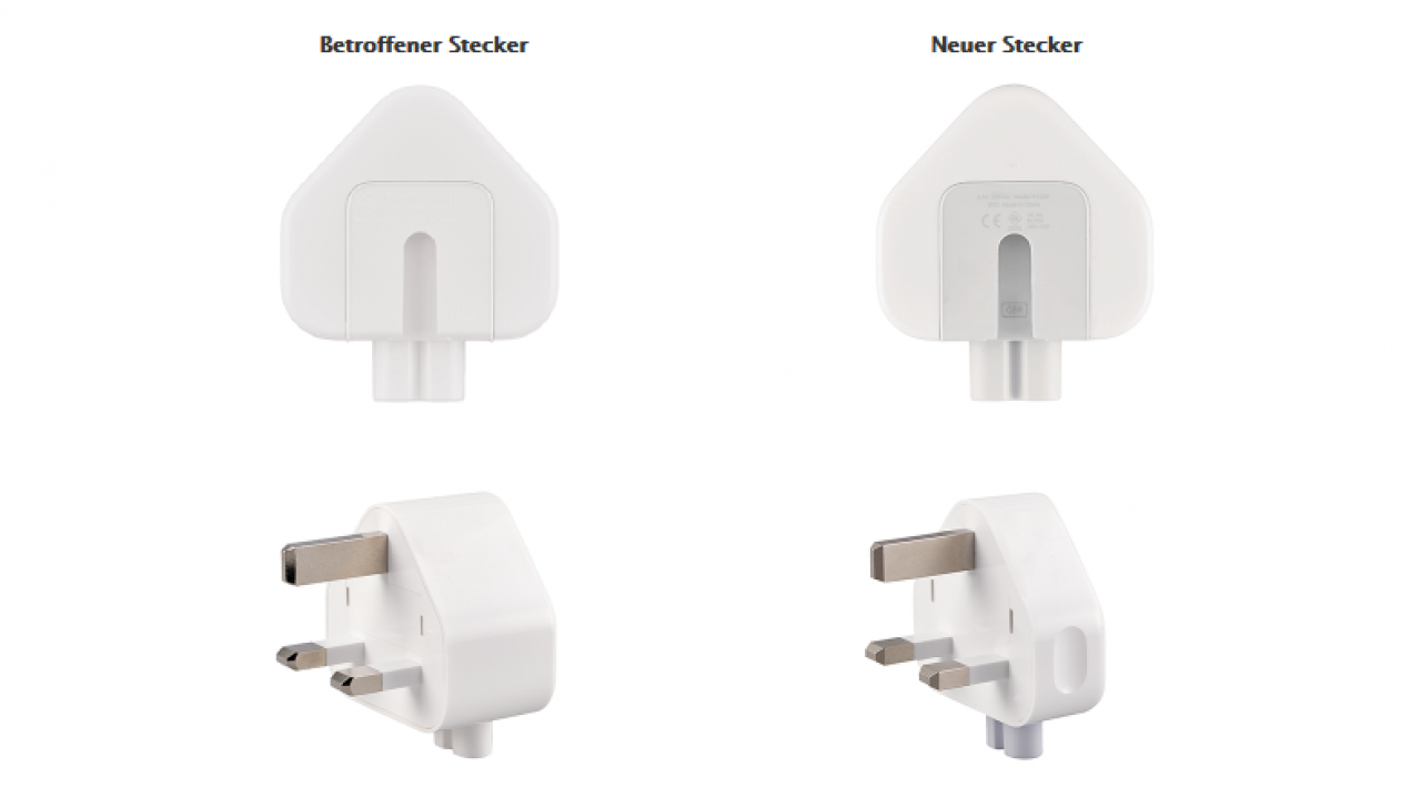 [29/04/2019] Apple: Rückrufaktion für ältere Netzteilstecker, Warnung vor drohenden Stromschlägen (1)