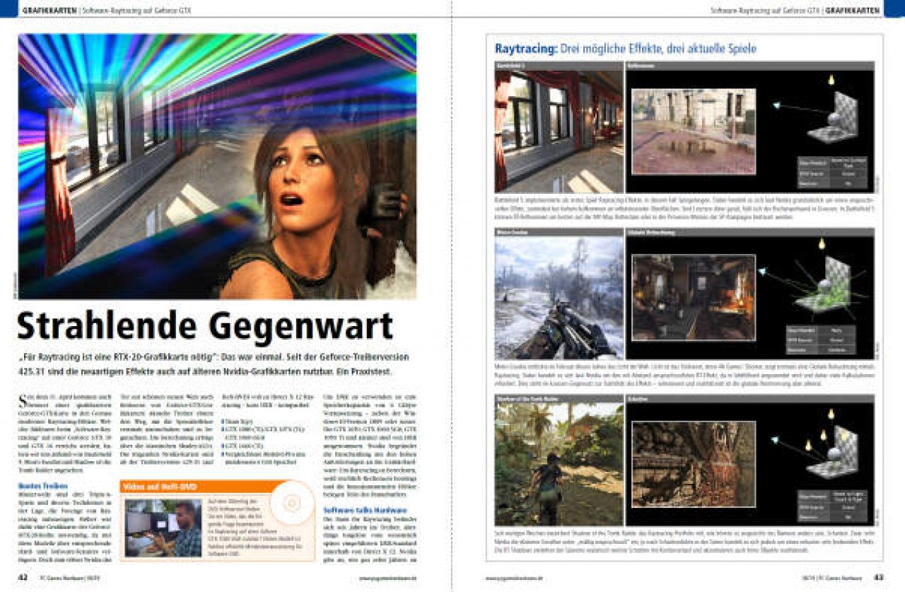 [02/05/2019] PC Games Hardware Ausgabe 06/2019 #224:&nbsp;Praxis: Raytracing auf Geforce GTX