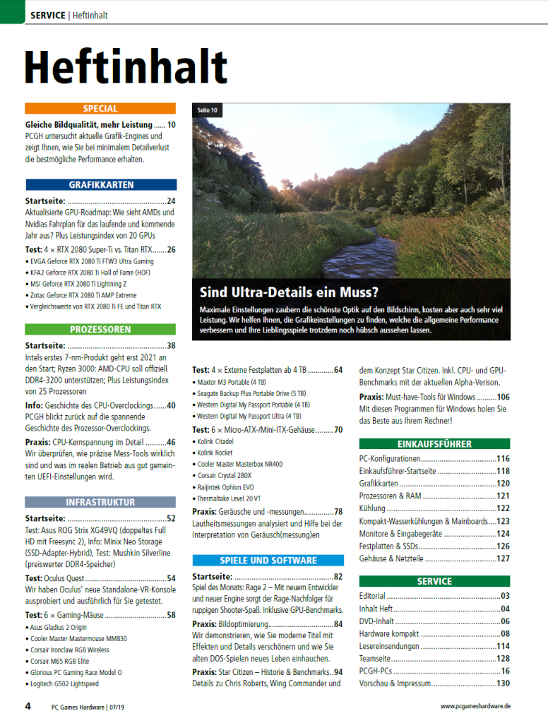 [27/05/2019] PCGH Ausgabe #225 07/2019:&nbsp; Heftinhalt