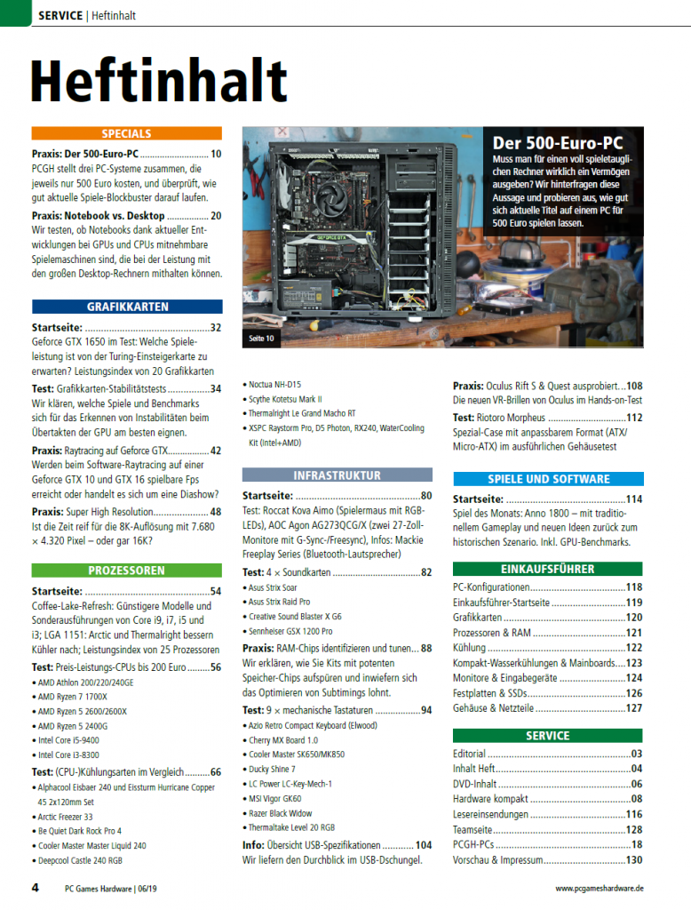 [02/05/2019] PC Games Hardware Ausgabe 06/2019 #224: Heft-Inhalt