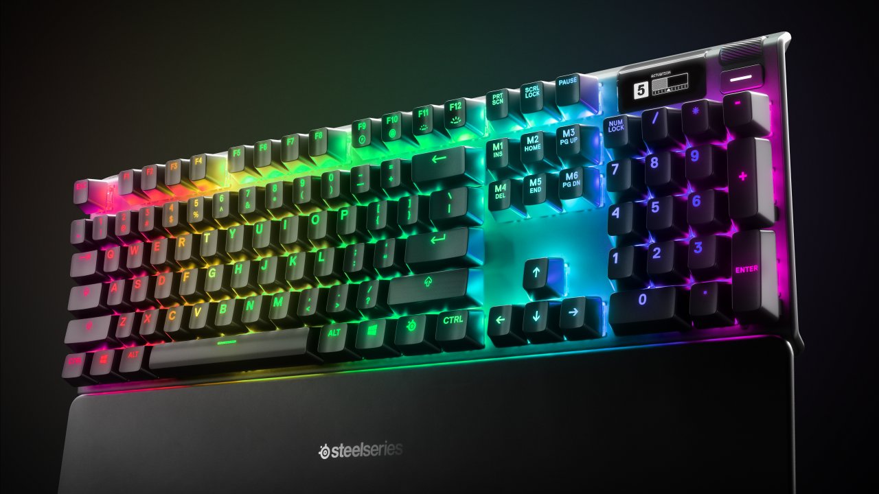 [29/05/2019] Die Omnipoint-Switches, die in der Steelseries Apex Pro zum Einsatz kommen, erlauben es mittels magnetischer Sensoren, den Anschlagpunkt zu versetzen. (2)