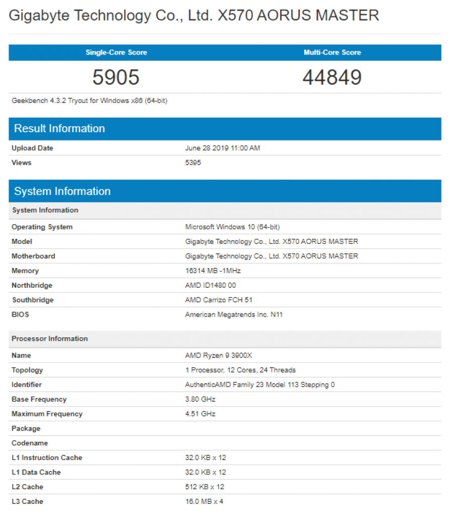 [29/06/2019] AMD Ryzen 9 3900X: Neuer Benchmark aufgetaucht (1)