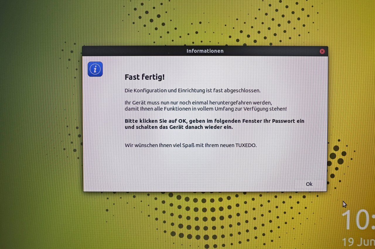 [03/07/2019] Anschließend will Ubuntu noch einmal neustarten. Danach ist das System installiert und fertig eingerichtet.