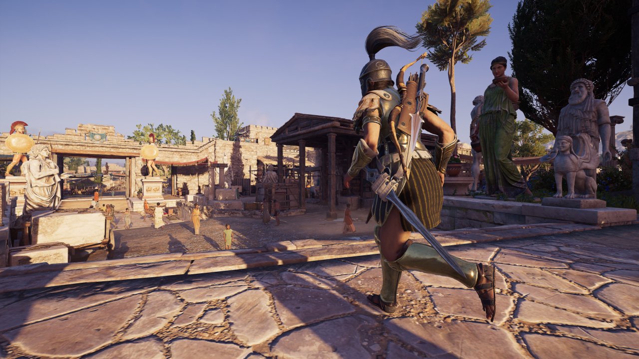 [18/07/2019] Das schönste Assassin´s Creed ist auch gleichermaßen das mit den höchsten Anforderungen an die Hardware. Im Bild sehen Sie unsere CPU-Benchmark-Szene im Prozessorfordernden Athen.