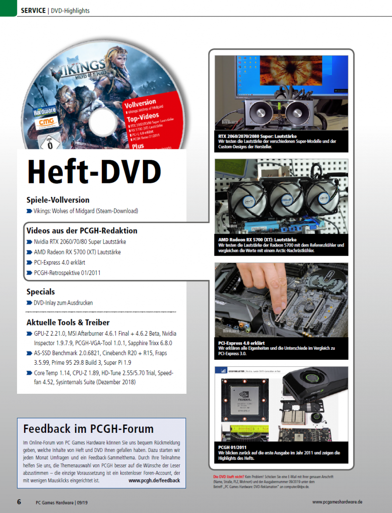 [31/07/2019] PCGH Ausgabe 227 09/2019: DVD-Inhalt