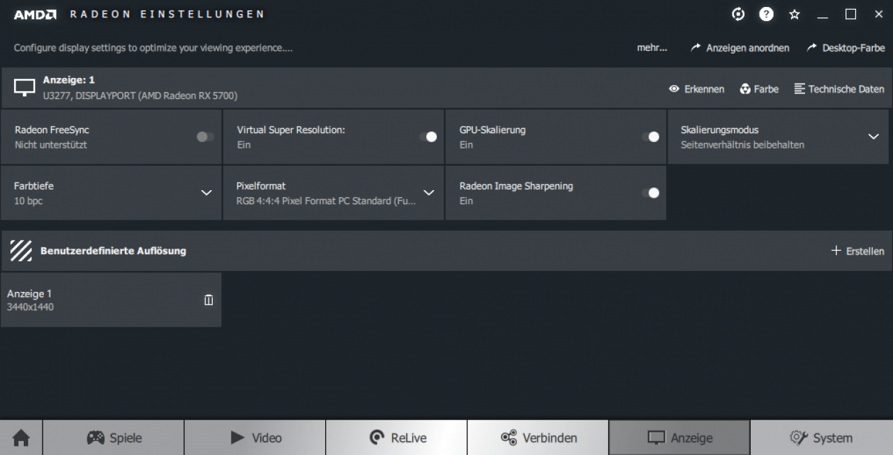 [04/07/2019] Radeon Software Adrenalin: RIS aktivieren Sie unter 