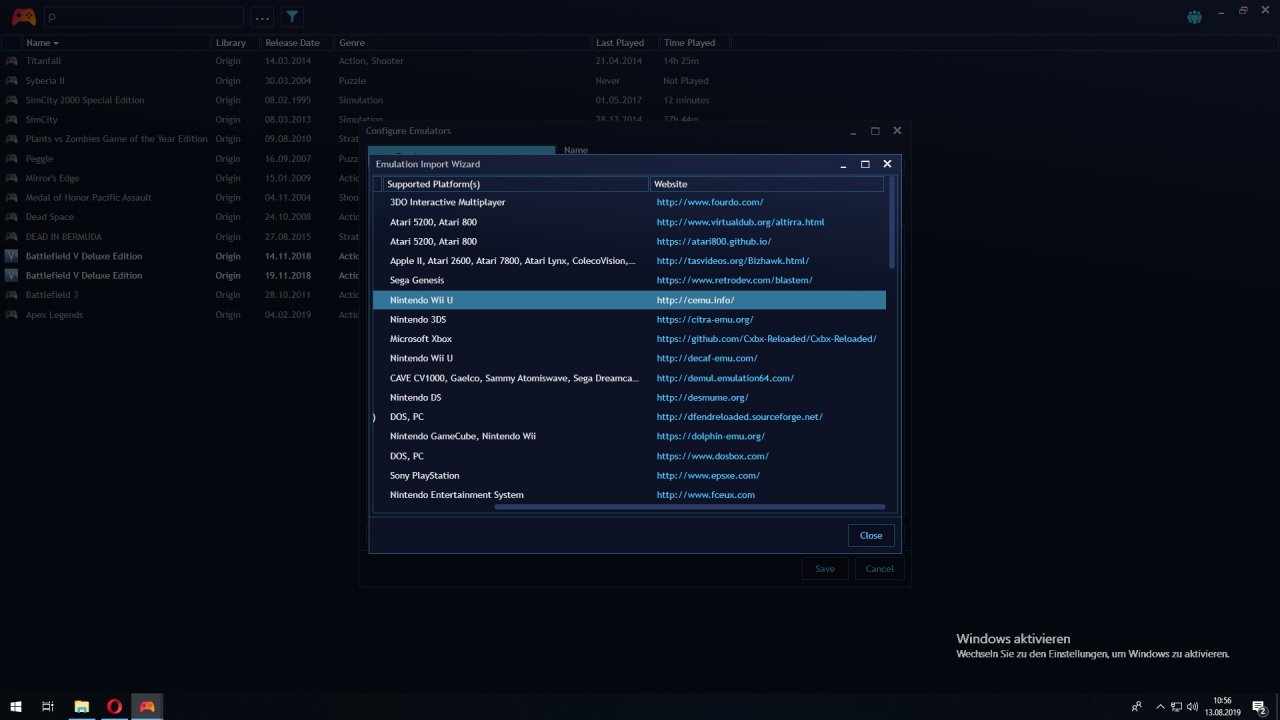 [13/08/2019] Gog Galaxy 2.0: Emulatoren in Playnite