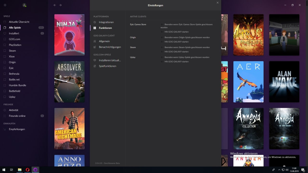 [13/08/2019] Gog Galaxy 2.0: Das geht leider noch nicht in Gog Galaxy 2.0