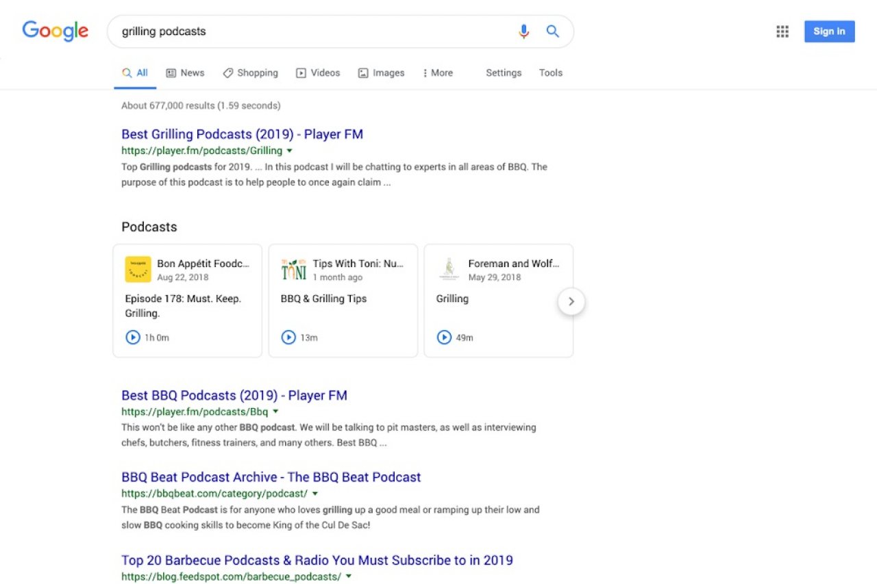 [09/08/2019] Google search Podcasts grilling