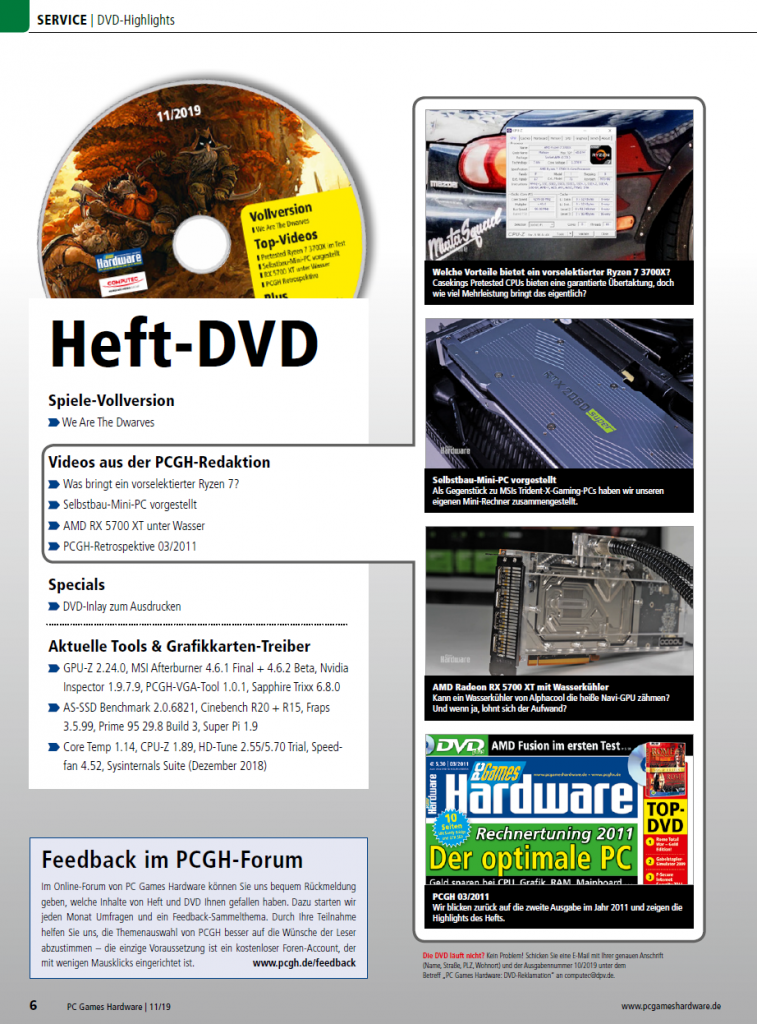 [25/09/2019] PCGH 11/2019 -&nbsp; DVD-Inhalt