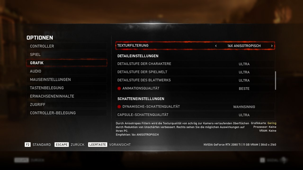 [04/09/2019] Grafikoptionen auf dem PC bei Gears 5.