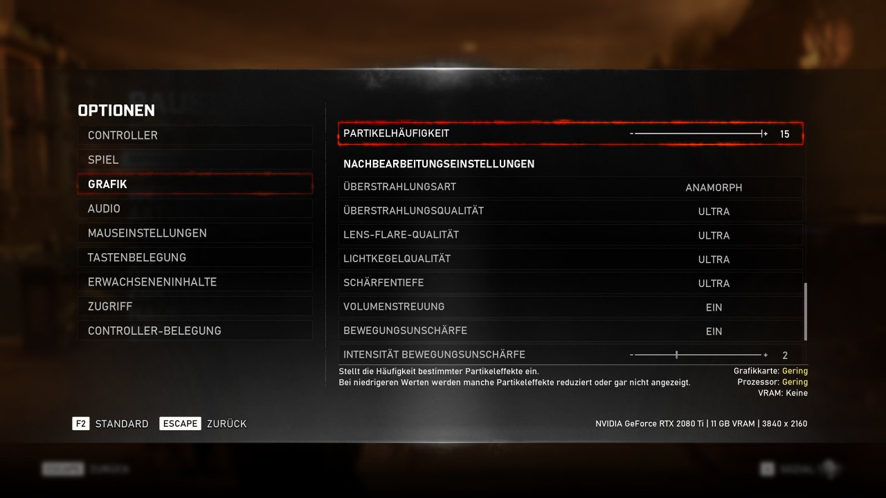 [04/09/2019] Grafikoptionen auf dem PC bei Gears 5.