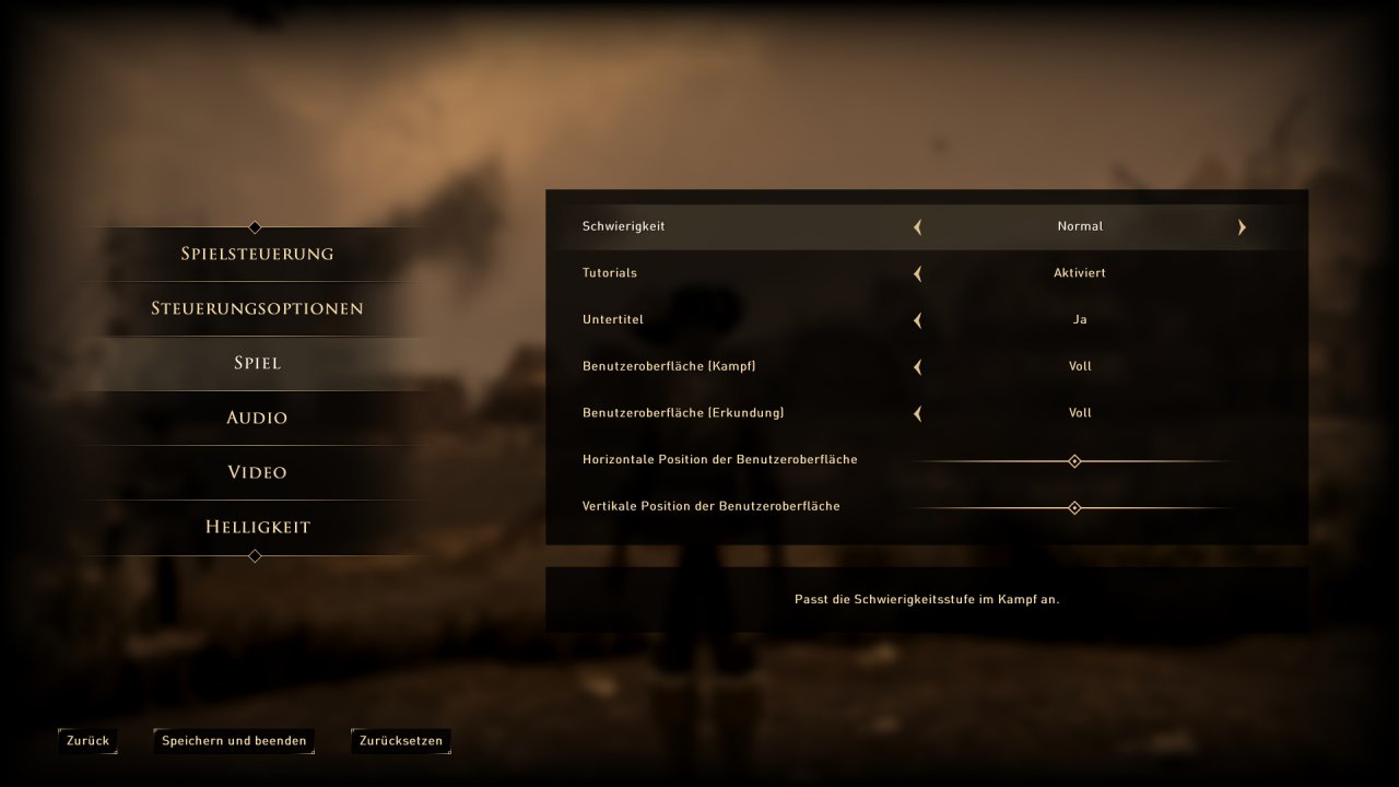 [11/09/2019] Greedfall - Menü -&nbsp; Spiel