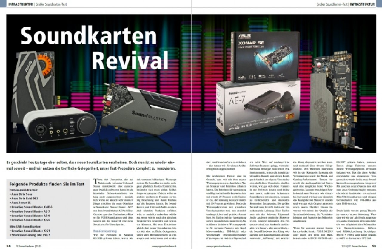 [25/09/2019] PCGH 11/2019 -&nbsp; Soundkarten-Test