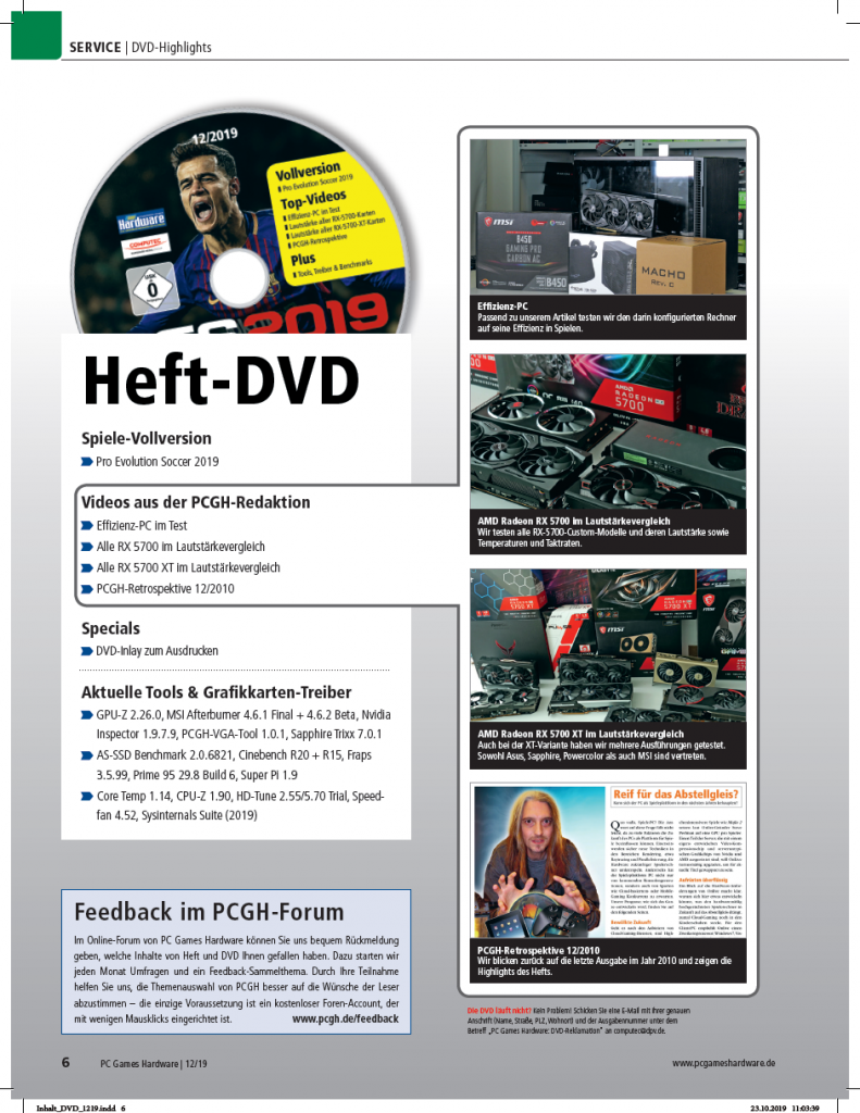 [29/10/2019] PCGH 12/2019 Ausgabe #230:&nbsp; DVD-Inhalt