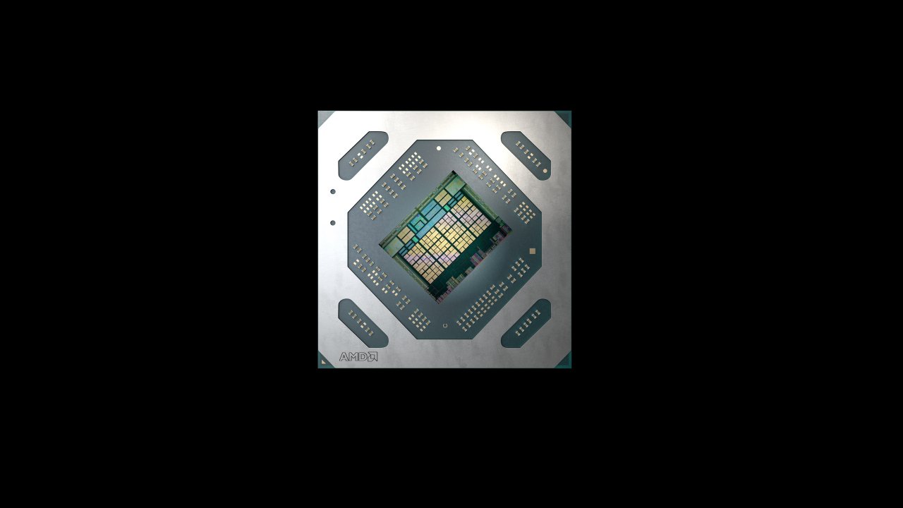 [07/10/2019] AMDs Navi 14 (Rendering, kein Foto) beherbergt 6.400.000.000 Transistoren (wir haben nicht nachgezählt!) in 7-nm-Fertigung und ist daher nur 158 mm² groß. Zwei Heatpipes im Kühlerboden passen bequem darauf.