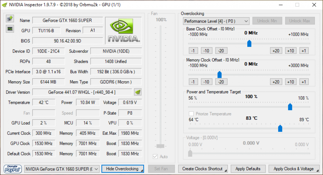 Palit Geforce GTX 1660 Super GamingPro OC