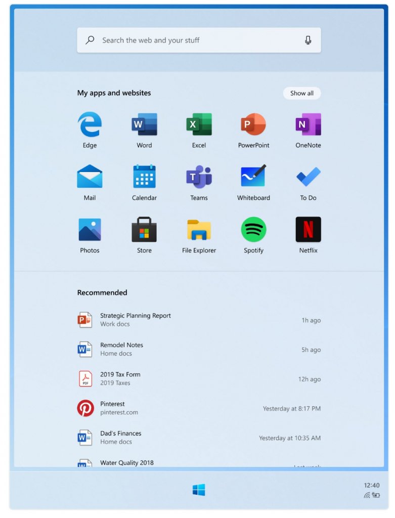 [28/10/2019] Startmenü von Windows 10X