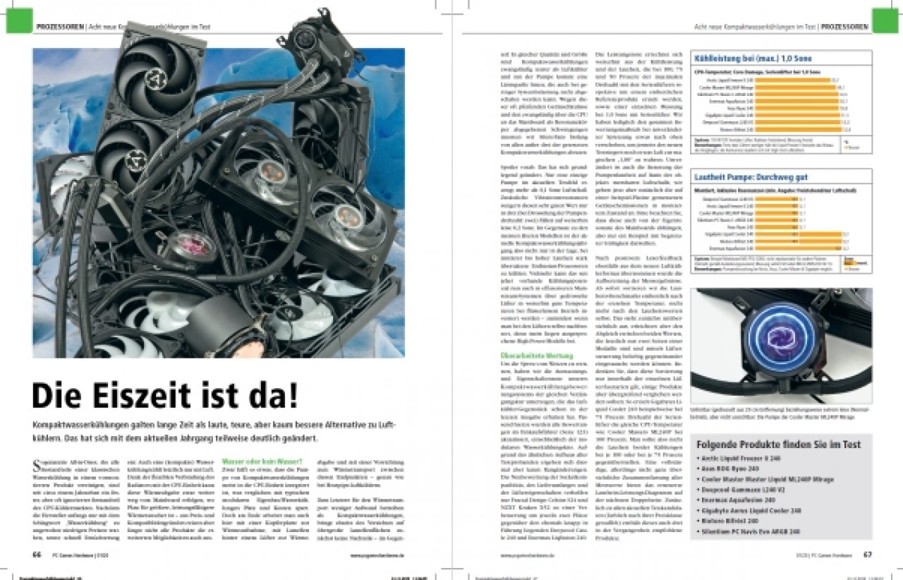 [28/11/2019] PCGH Ausgabe 01/2020 #231:&nbsp;Acht neue Kompaktwasserkühlungen im Test