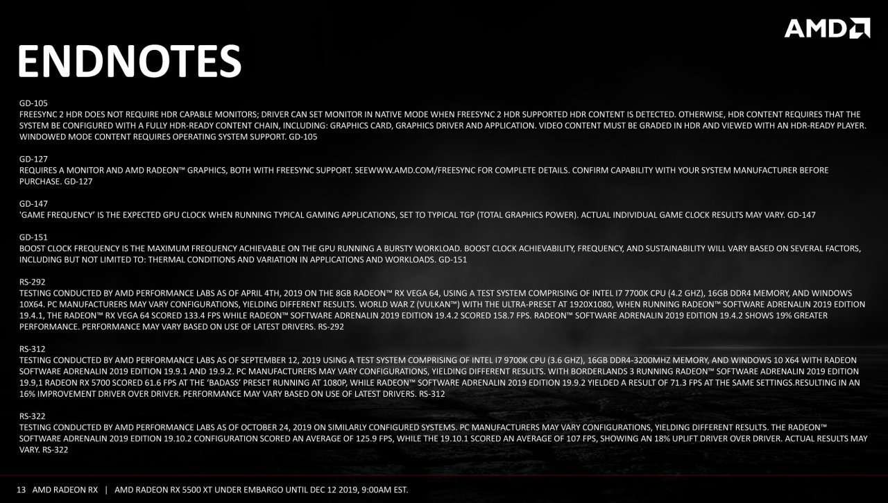 [12/12/2019] AMD Radeon RX 5500 XT Navi 14 Full presentation 13