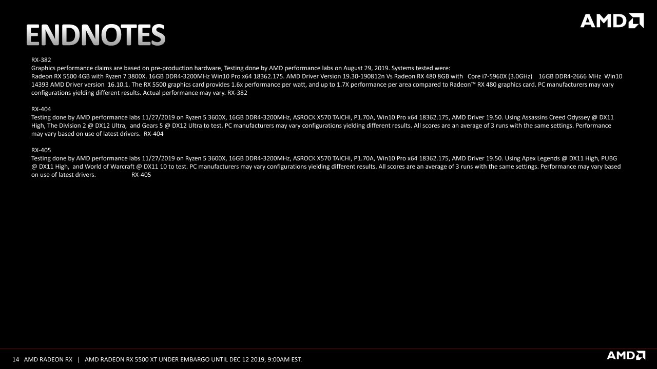 [12/12/2019] AMD Radeon RX 5500 XT Navi 14 Full presentation 14