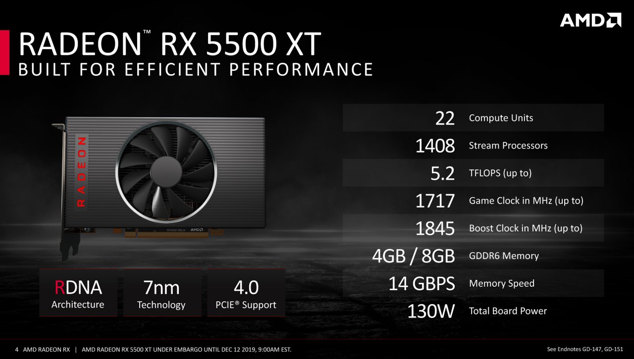 [12/12/2019] AMD Radeon RX 5500 XT Navi 14 Full presentation