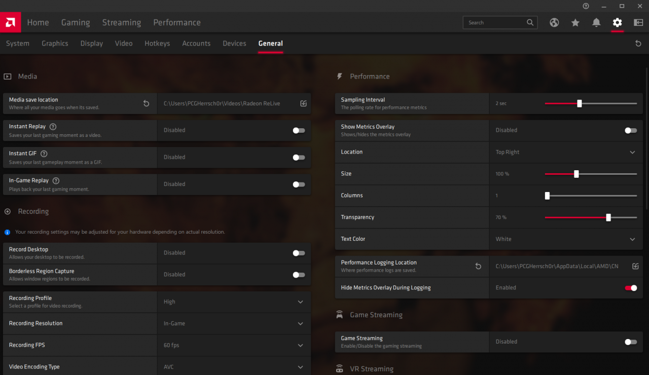 Radeon Software Adrenalin 2020: Settings - General