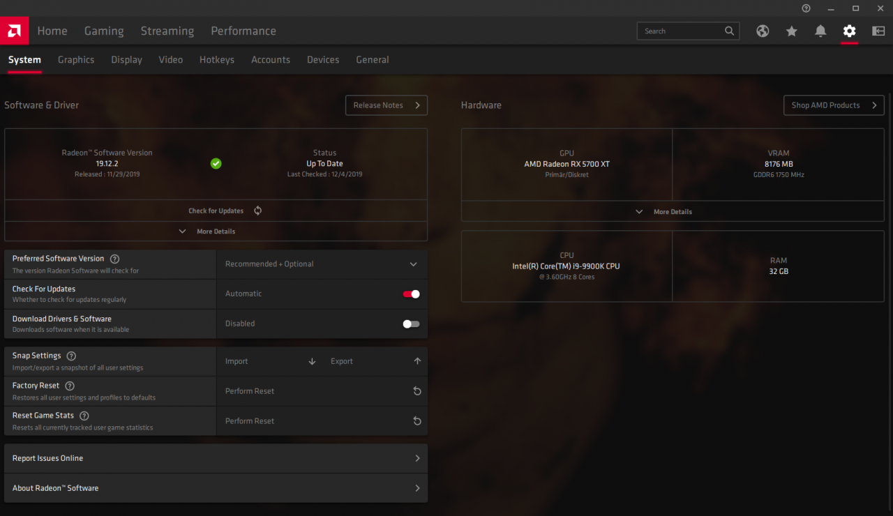 Radeon Software Adrenalin 2020: System